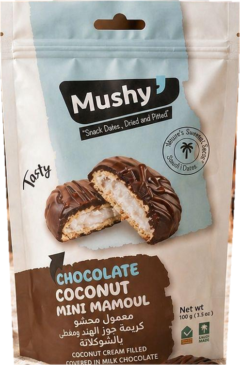 Mini maamoul de coco con chocolate